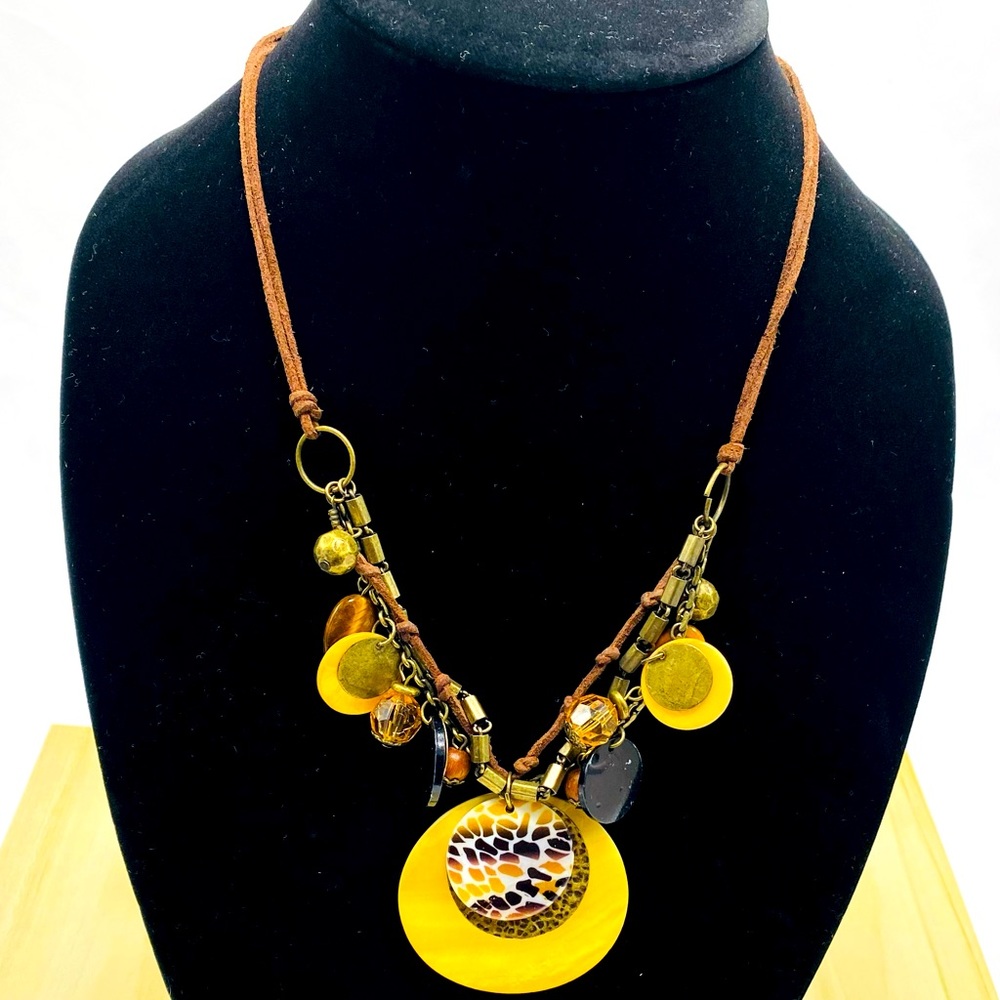 Black, yellow, necklace